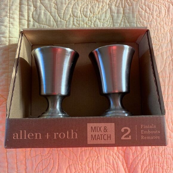 Allen & Roth Finials (2 per box) Brushed Nickel - Picture 1 of 2